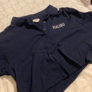 Cropped polo neck shirt